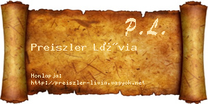 Preiszler Lívia névjegykártya